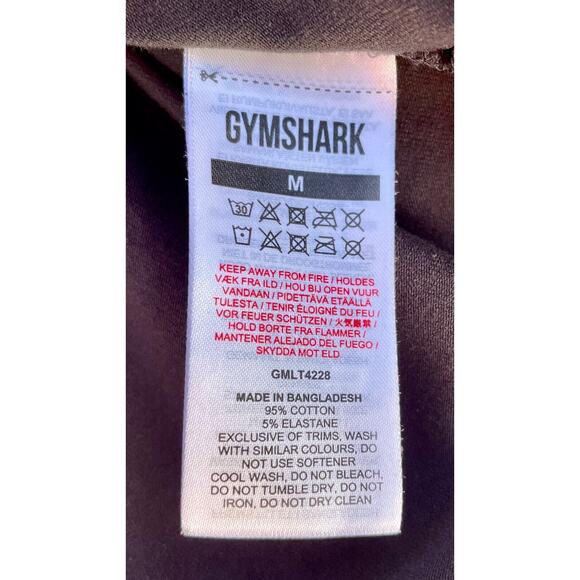 GYM SHARK Long Sleeve Crew Neck Logo Tee GML T4228 Men's Black Size Medium - Picture 4 of 5